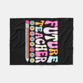 Groovy Future Teacher Student Graduation Teacher I フリースブランケット (正面(横))