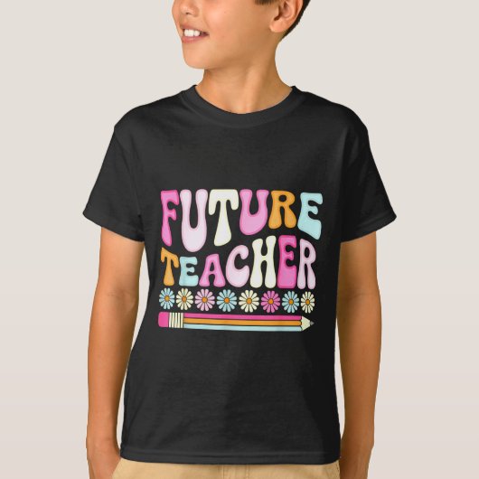 Groovy Future Teacher Student Graduation Teacher I Tシャツ (正面)
