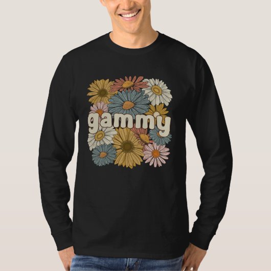 Groovy Gammy Grandmother Flowers Gammy Grandma Tシャツ (正面)