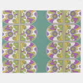 Groovy Garden フリースブランケット (正面(横))