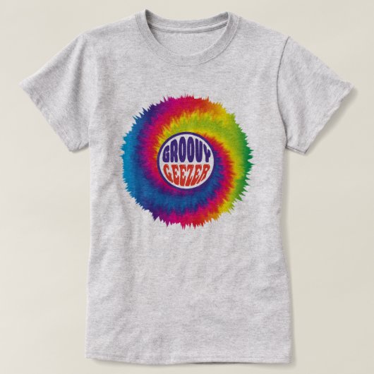 Groovy geezer boomer hippie 60s絞り染め tシャツ (デザイン正面)