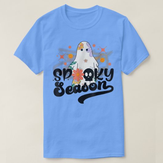 Groovy Ghost Spooky Season Tie Dye Cute Boo Hippie Tシャツ (デザイン正面)