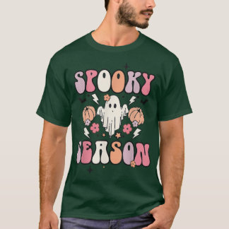 Groovy ghost vintage decor retro halloween spooky  tシャツ