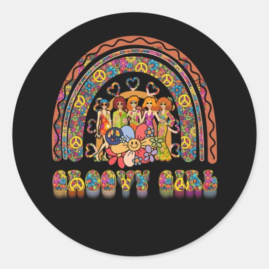 Groovy Girl 60sテーマ衣装かわいい70s衣装雨 ラウンドシール (正面)
