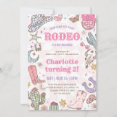 Groovy Girl Rodeo 2歳の誕生日パーティーの招待状 招待状 (正面)
