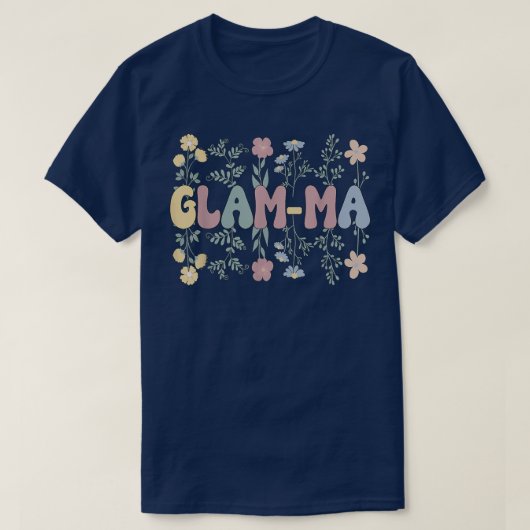 Groovy GlamMa祖母の花GlamMa祖母 Tシャツ (デザイン正面)