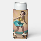 Groovy Glide：スケートホイールのレトロリズム スリム缶クーラー (Seltzer正面)