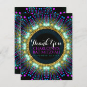 Groovy Glow BlacklightバルミツワーありがとうV2 サンキューカード (正面/裏面)