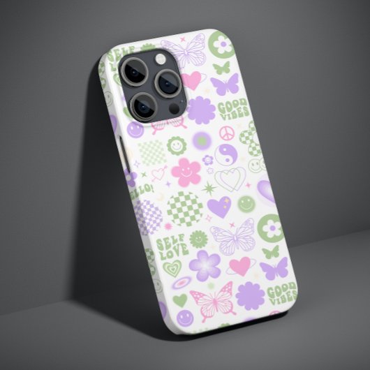 Groovy Good Vibes Y2Kバタフライガールモダンズ Case-Mate iPhoneケース