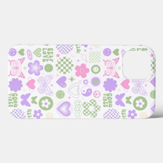 Groovy Good Vibes Y2Kバタフライガールモダンズ Case-Mate iPhoneケース (裏面 (横))