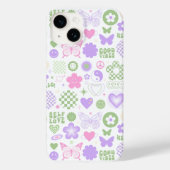 Groovy Good Vibes Y2Kバタフライガールモダンズ Case-Mate iPhoneケース (裏面)