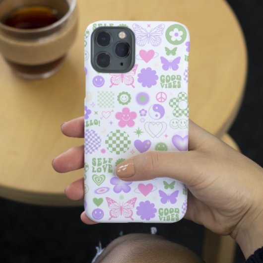 Groovy+Good+Vibes+Y2K+Butterfly+Modern+Girl Case-Mate iPhoneケース