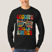 Groovy Goodbye 7th Grade Graduation Hello Summer K Tシャツ (正面)