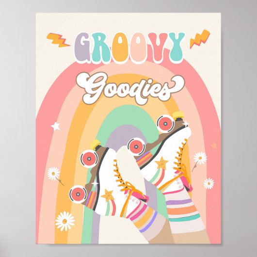 Groovy Goodiesローラスケートスケートで滑るレトロポスター ポスター (正面)