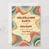 Groovy Grad -レトロスタイル卒業招待状 招待状 (正面)