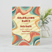 Groovy Grad -レトロスタイル卒業招待状 招待状 (スタンド正面)