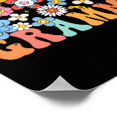 Groovy Grammy Mothers Day カラフル Flowers Matchin ポスター (角)