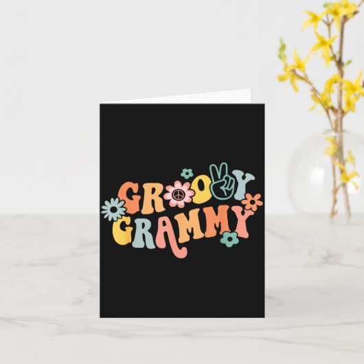 Groovy Grammy One Thankful Grammy Valentines Day M カード (黄色い花)