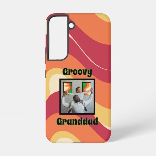 "Groovy Grandad"暖かいトーンのレトロ波写真 Samsung Galaxyケース (裏面)