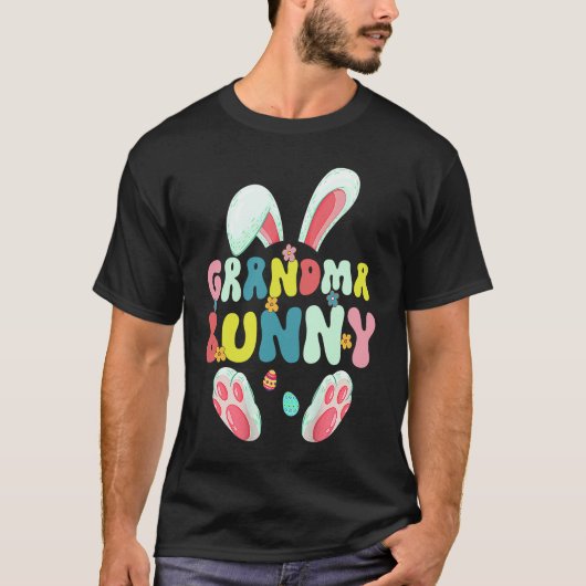 Groovy Grandma Bunny  Happy Easter Mother's Day 20 Tシャツ (正面)