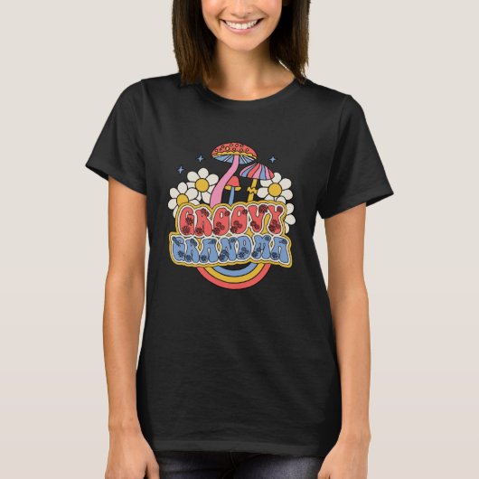 Groovy Grandma Retro Colorful Flowers  Mother's Da Tシャツ (正面)
