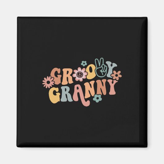 Groovy Granny One Thank ful Granny Thanks Sgiving マグネット (正面)
