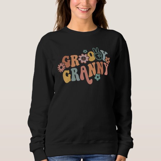 Groovy Granny One Thankful Granny Thanksgiving Chr スウェットシャツ (正面)