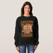 Groovy Granny  Retro 60s 70s Hippie Grandma Grandm スウェットシャツ (正面フル)