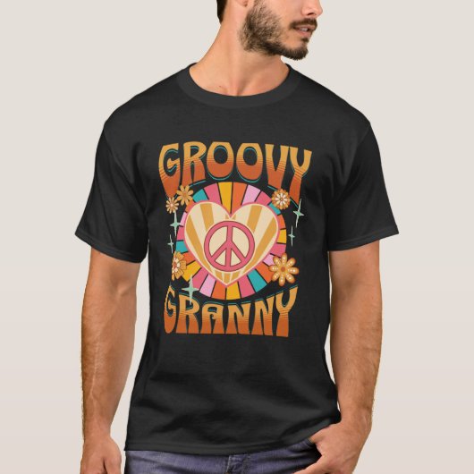 Groovy Granny Retro 60s 70s Hippie Grandma Grandm Tシャツ (正面)