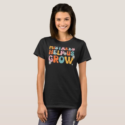 Groovy Growth Positive Retro Teachers Back To Scho Tシャツ (正面フル)