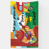 Groovy Guitar Bear Personalize Banner 横断幕 (縦)