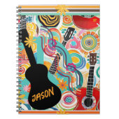 Groovy Guitarsカラフルスパイラルフォトノートブック ノートブック (正面)