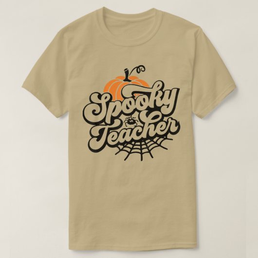 Groovy Halloween Spooky Teacher Trick Or Teach Tea Tシャツ (デザイン正面)