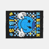 Groovy Hanukkah Vibes Chanukah Pajama Happy Hanukk フリースブランケット (正面(横))