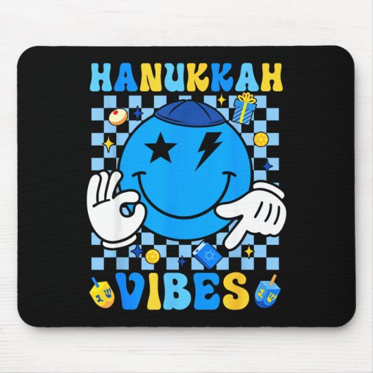 Groovy Hanukkah Vibes Chanukah Pajama Happy Hanukk マウスパッド (正面)