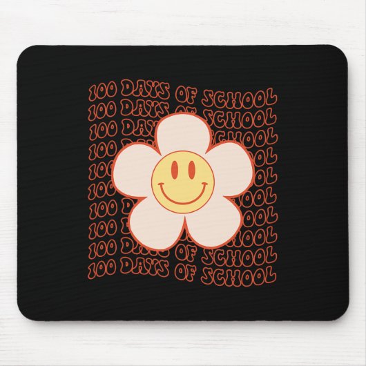 Groovy Happy顔100日の学校かわいい100Da マウスパッド (正面)