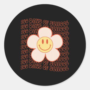Groovy Happy顔100日の学校かわいい100Da ラウンドシール