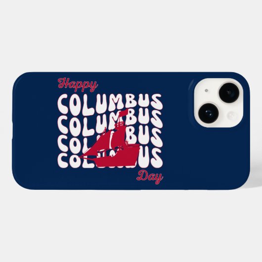 Groovy Happy Christopher Columbus Day 2023 Case-Mate iPhoneケース (裏面 (横))