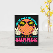 Groovy Happy Face Summer Vibes Got My Mind On Summ カード (黄色い花)