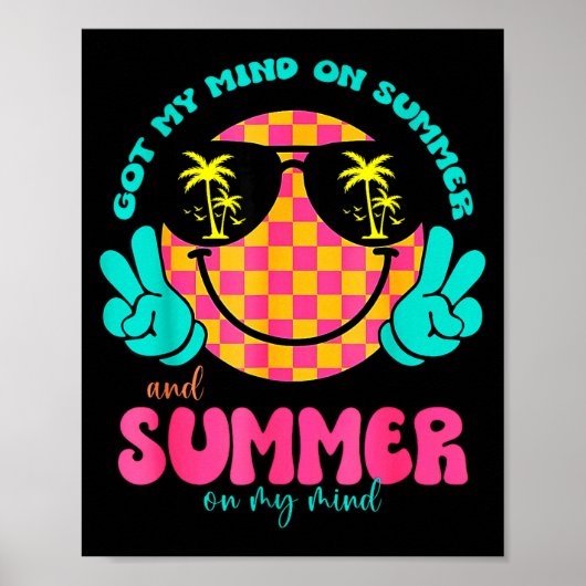 Groovy Happy Face Summer Vibes Got My Mind On Summ ポスター (正面)