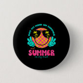 Groovy Happy Face Summer Vibes Got My Mind On Summ 缶バッジ (正面)
