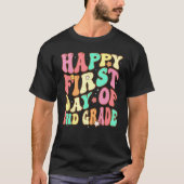 Groovy Happy First Day of 2nd Grade Welcome Back t Tシャツ (正面)