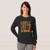 Groovy Happy First Day Of School Back To School Te Tシャツ (正面フル)