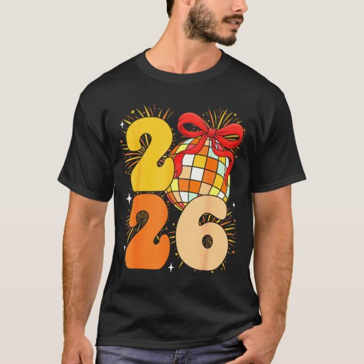 Groovy Happy New Year 2026 New Years Eve Party Men Tシャツ (正面)