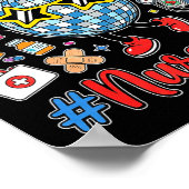 Groovy Happy New Year 2026 Nurse Life Disco Ball F ポスター (角)