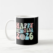 Groovy Happy New Year 2026 Party Cute New Years Ev コーヒーマグカップ (左)