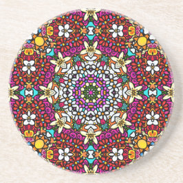 Groovy Heavenly Flower Power Sandstone Coaster コースター