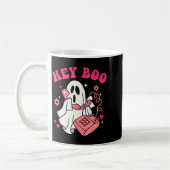 Groovy Hey Boo Cute Ghost Funny Halloween Mens Wom コーヒーマグカップ (左)