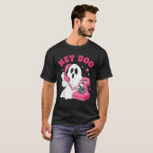 Groovy Hey Boo Cute Ghost Funny Halloween Mens Wom Tシャツ (正面フル)