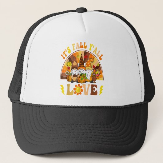 Groovy Hippieそれが秋Y'all格言カボチャAutum キャップ (正面)